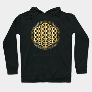 Flower of Life Sacred Geometry Gold Metal Hoodie